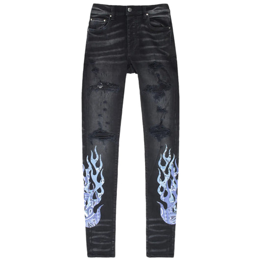 Amiri Bandana Flame Jeans Black