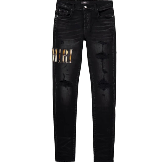 Amiri Flannel Core Logo Jean Aged Black