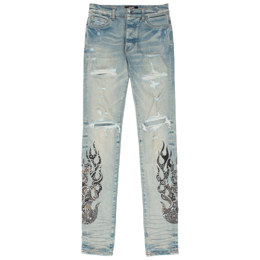 Amiri Bandana Flame Jean 'Clay/Indigo/Black'