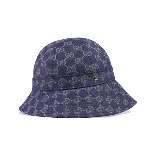 Gucci GG Monogram Canvas Bucket Hat Navy Blue
