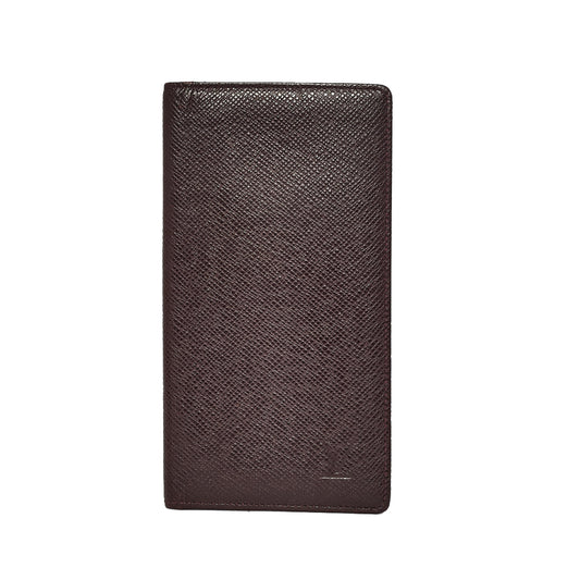 Louis Vuitton Brown Leather Taiga Long Wallet
