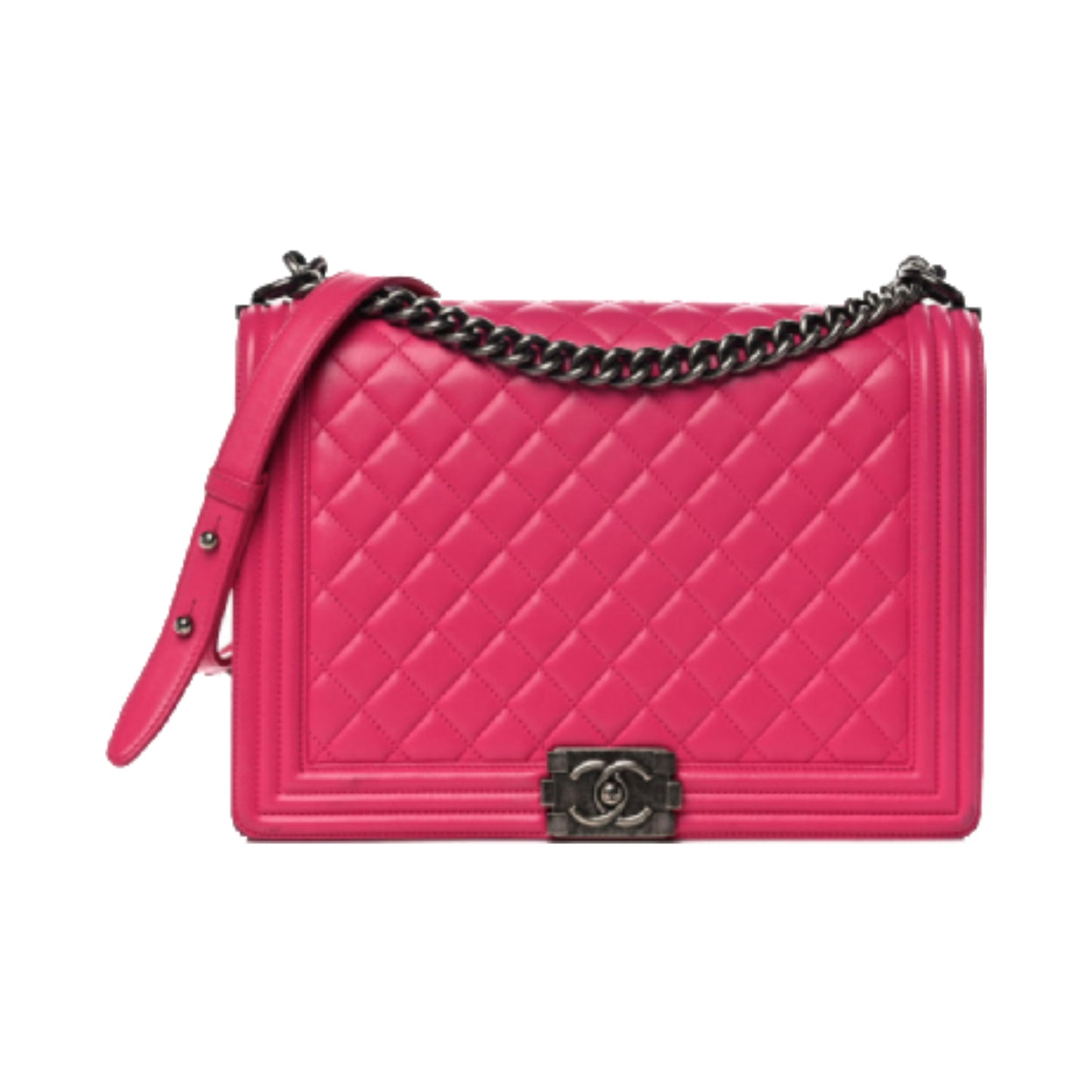 Chanel Quilted Leather Large Boy Flap Bag In Pink