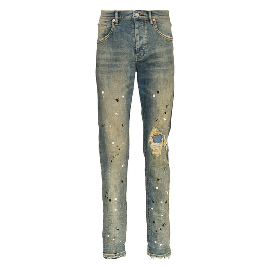 Purple Brand paint splatter jeans