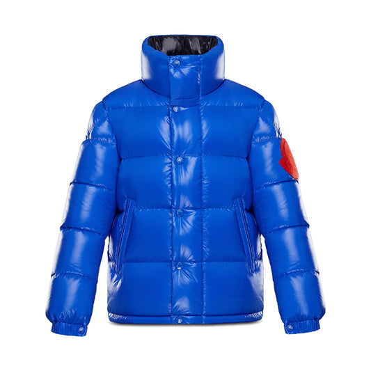 Moncler Dervaux Stand Collar Quilted Jacket Blue