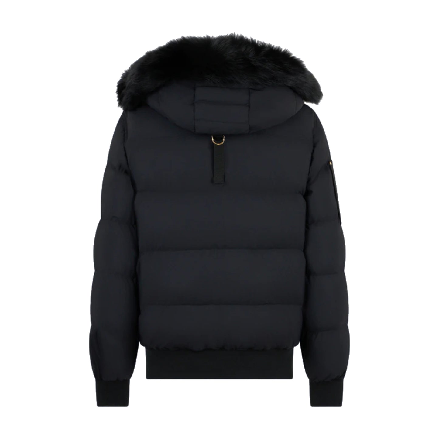 Moose Knuckles Gold Series Stagg Shearling Trim Bomber Jacket Black/Black