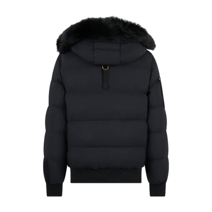 Moose Knuckles Gold Series Stagg Shearling Trim Bomber Jacket Black/Black