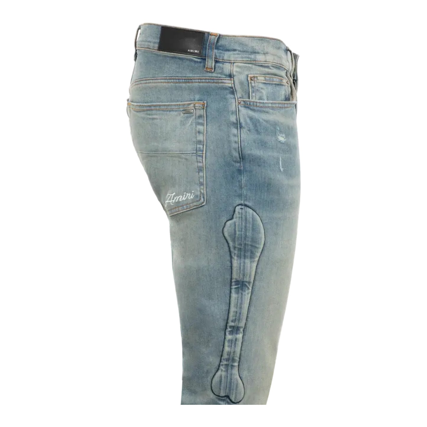 Amiri 3D Bones Skinny Jean Clay Indigo