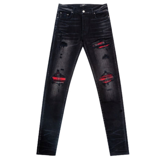 Amiri MX1 Flannel Aged Black Jeans