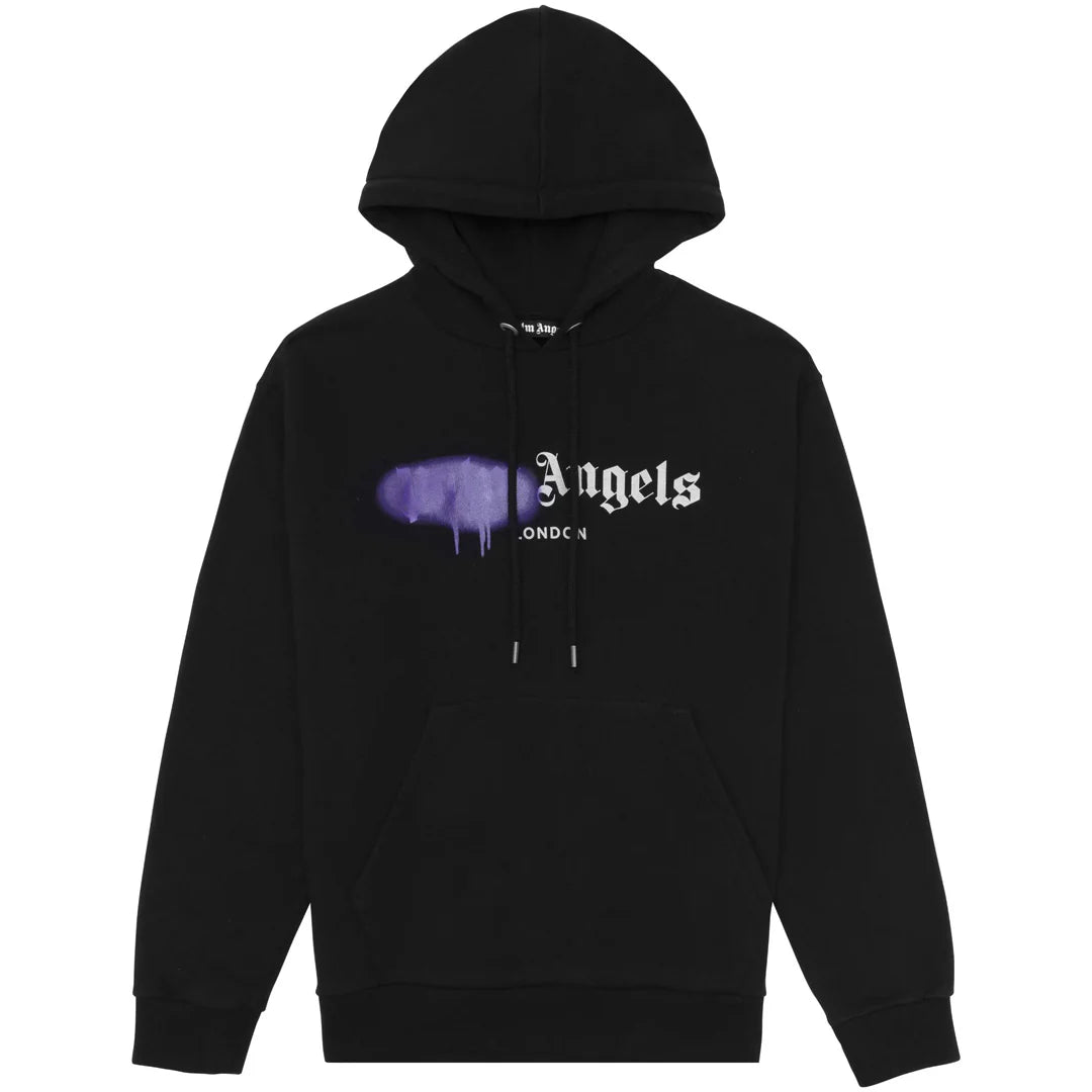 Palm Angels Milano Sprayed Logo Hoodie Purple