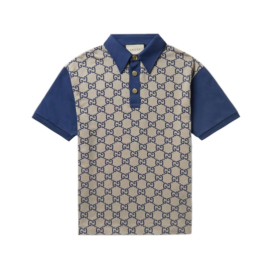 Gucci Monogram Polo T-Shirt Blue