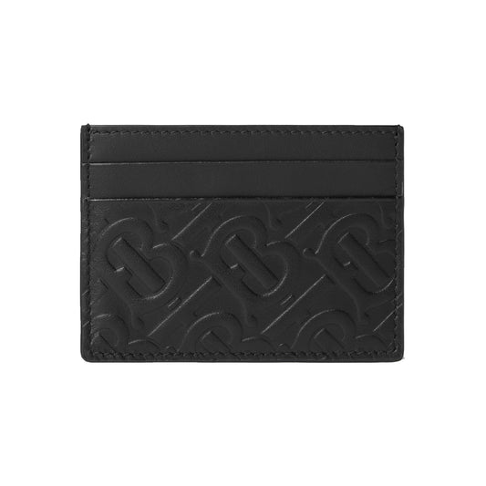 Burberry Logo Embossed Leather Cardholder Black