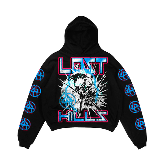 Lost Hills Lightning Skull Hoodie Black