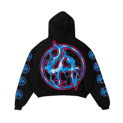 Lost Hills Lightning Skull Hoodie Black