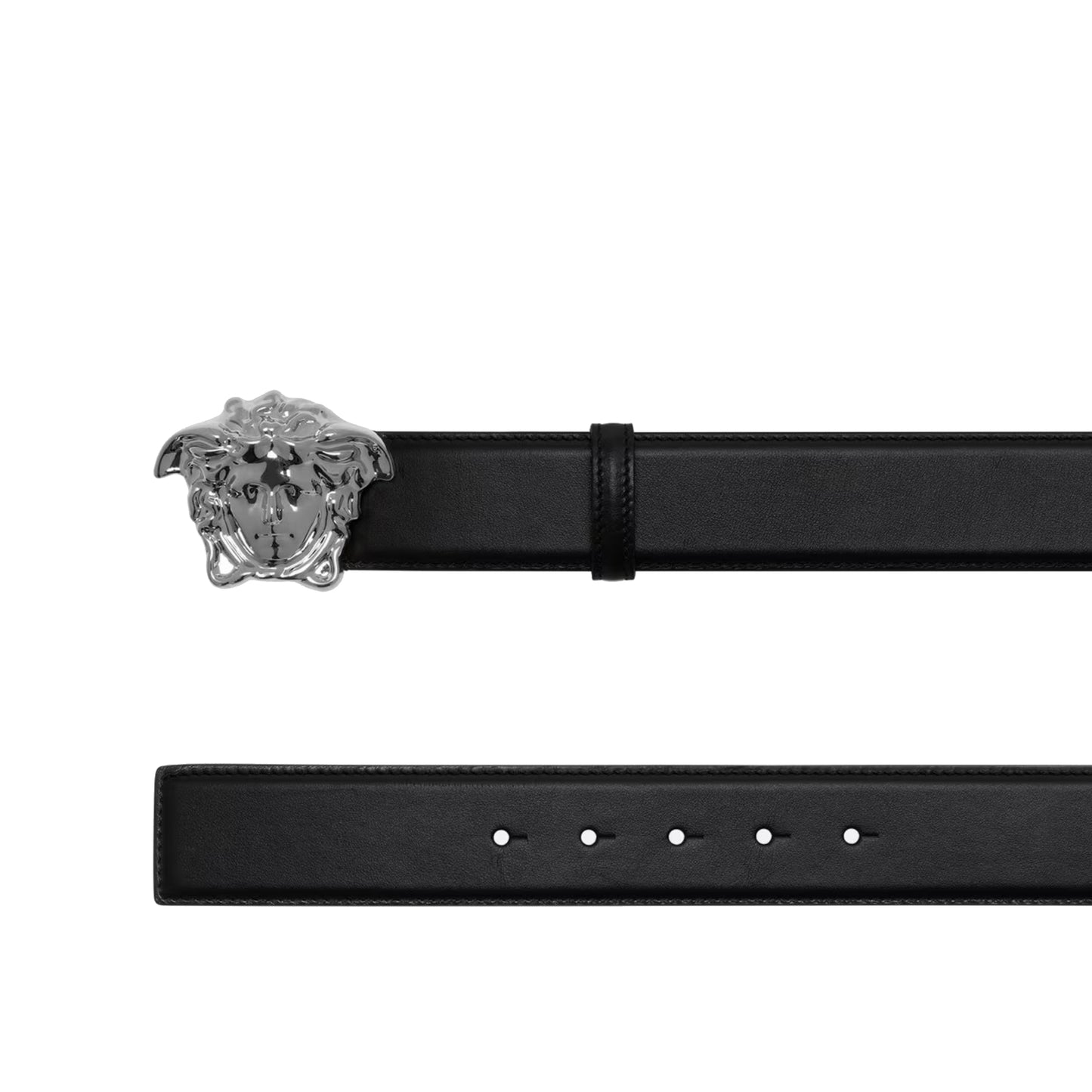 Versace La Medusa Reversible Leather Belt Black & Navy (Size 85/34)
