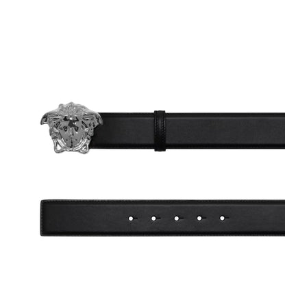 Versace La Medusa Reversible Leather Belt Black & Navy (Size 85/34)