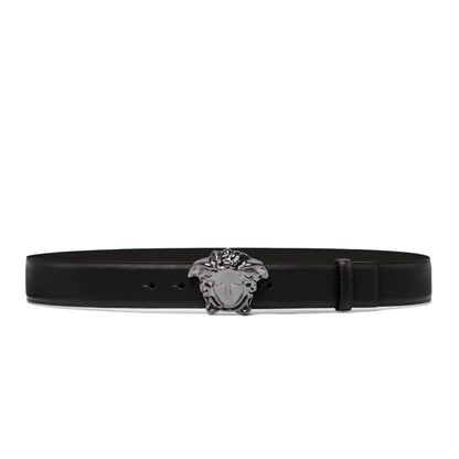 Versace La Medusa Reversible Leather Belt Black & Navy (Size 85/34)