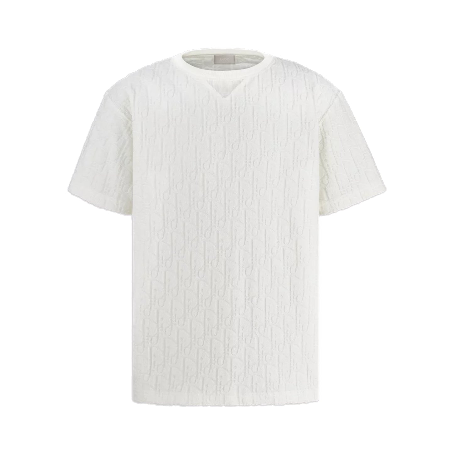 Dior Oblique Relaxed Fit T-Shirt White Terry Cotton Jacquard