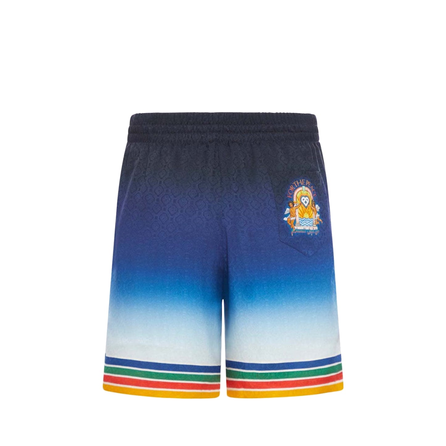 Casablanca Rainbow Monogram Silk Shorts Blue/Multi