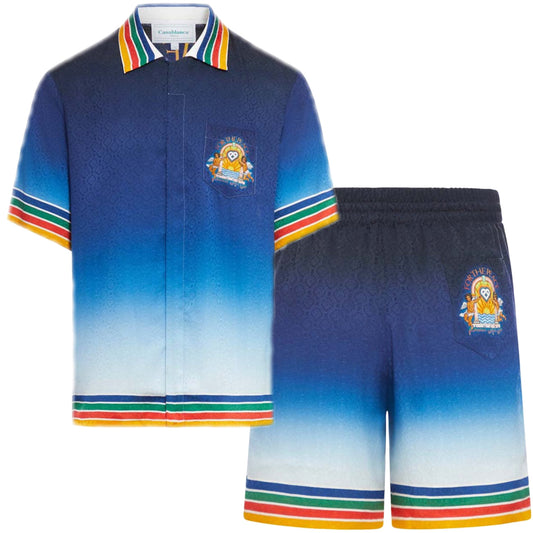 Casablanca Rainbow Monogram Silk Full Set Blue/Multi