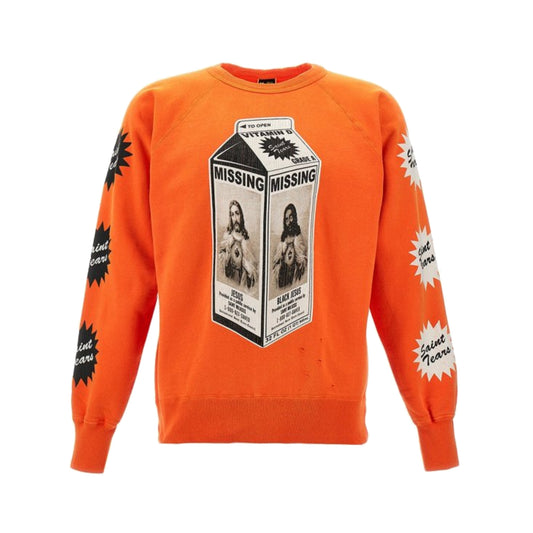 Saint Mxxxxxx x Denim Tears Milk Pack Raglan Sleeve Crewneck Vintage Orange