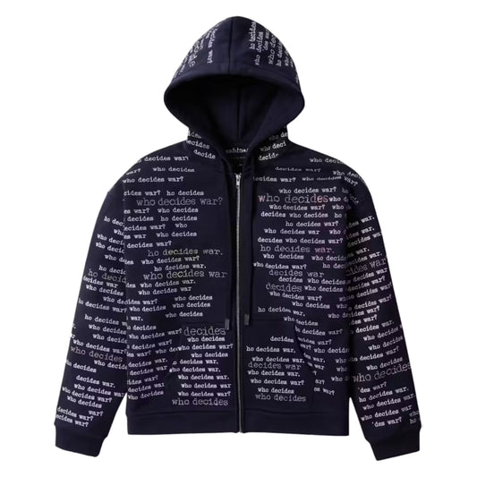 Who Decides War Navy WDW Scripture Zipper Hoodie
