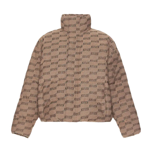 Balenciaga Monogram Puffer Jacket Beige/Brown