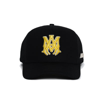 Amiri Ma Outline Canvas Hat Black And Yellow