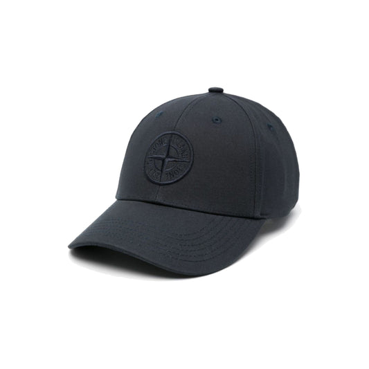 Stone Island Cotton Logo Baseball Cap Black