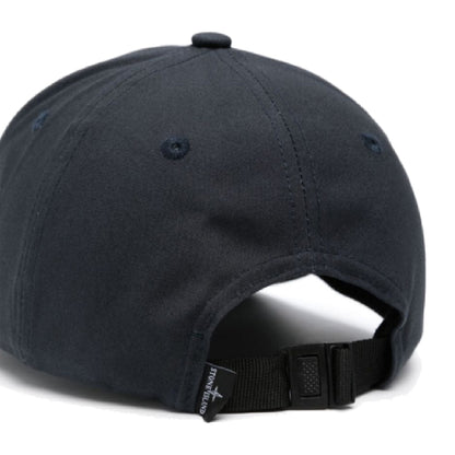 Stone Island Cotton Logo Baseball Cap Black