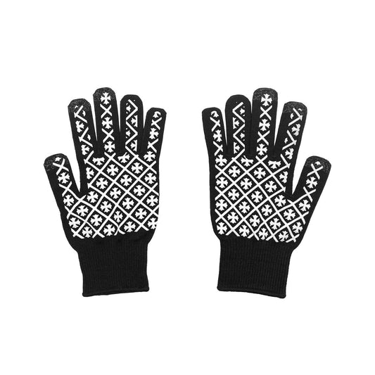 Chrome Hearts Script Cross Logo Gloves Black/White