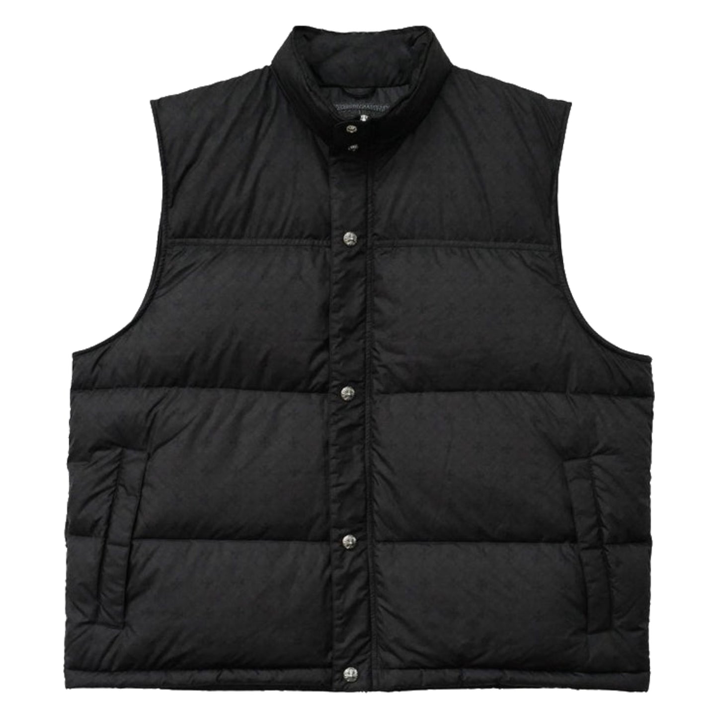 Chrome Hearts Tonal Monogram Cross Pattern Puffer Down Vest Black