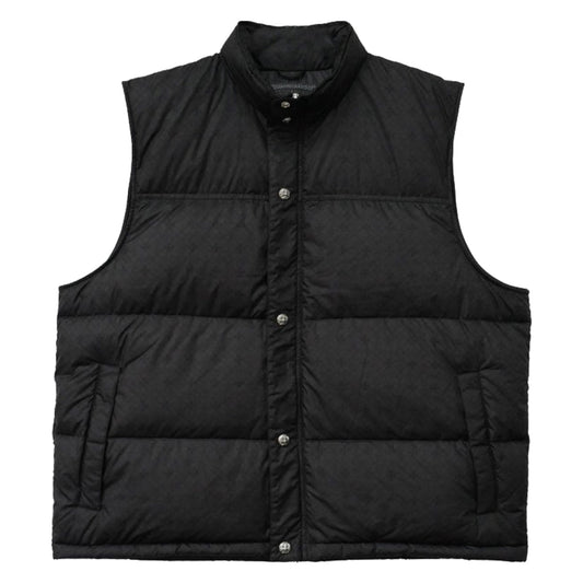 Chrome Hearts Tonal Monogram Cross Pattern Puffer Down Vest Black