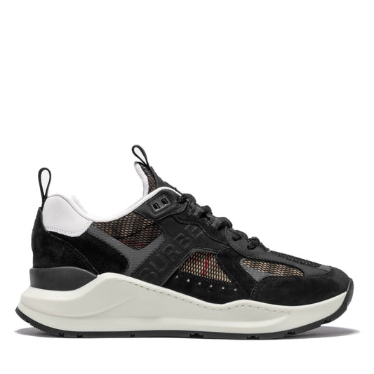 Burberry Check Logo Embossed Mesh Sneakers Black