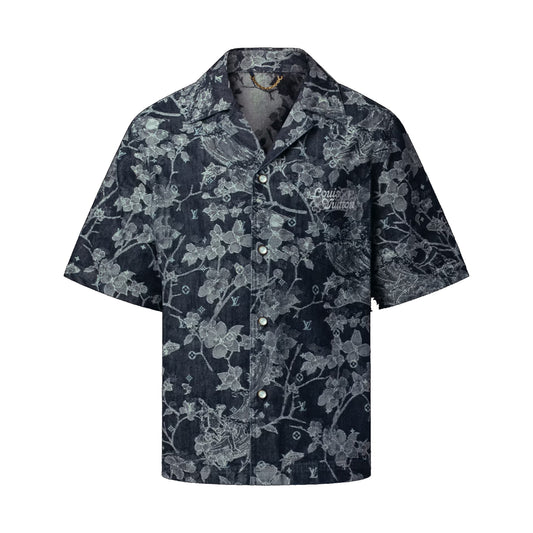 Louis Vuitton Jacquard Denim Short-Sleeved Shirt