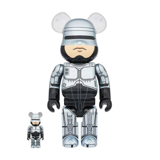 Bearbrick Robocop 100% & 400% Set Silver