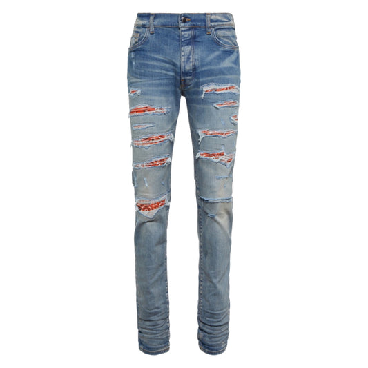 Amiri Orange Bandana Thrasher Jeans Clay Indigo