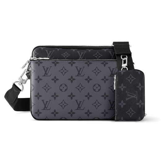 Louis Vuitton Monogram Eclipse Trio Messenger Bag Black/Grey (Reversible)