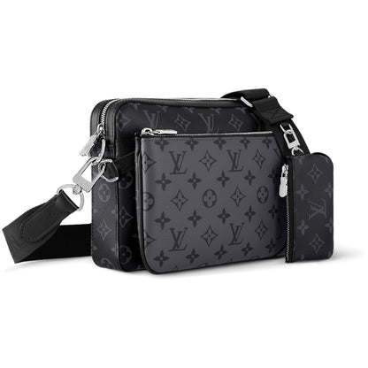 Louis Vuitton Monogram Eclipse Trio Messenger Bag Black/Grey (Reversible)