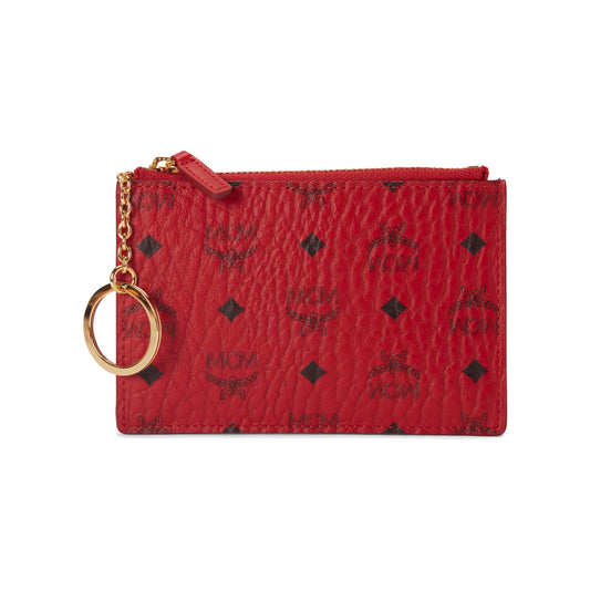 MCM Key Pouch Visetos Mini Ruby Red