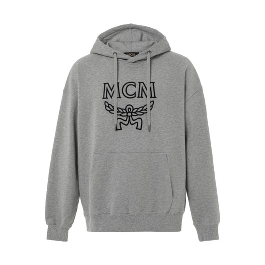 MCM Drop Shoulder Logo Hoodie Grey