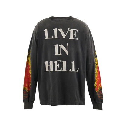 Saint Mxxxxxx Live In Hell L/S T-Shirt Black