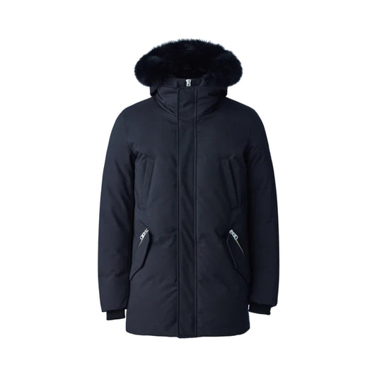 Mackage Edward 2-in-1 Black Parka Jacket With Hooded Bib & Black Fur