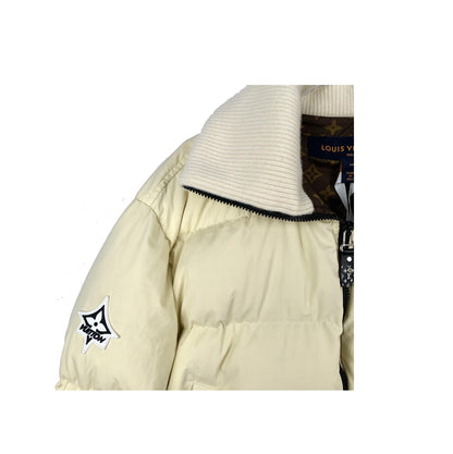 Louis Vuitton Cream Women Logo Puffer Jacket