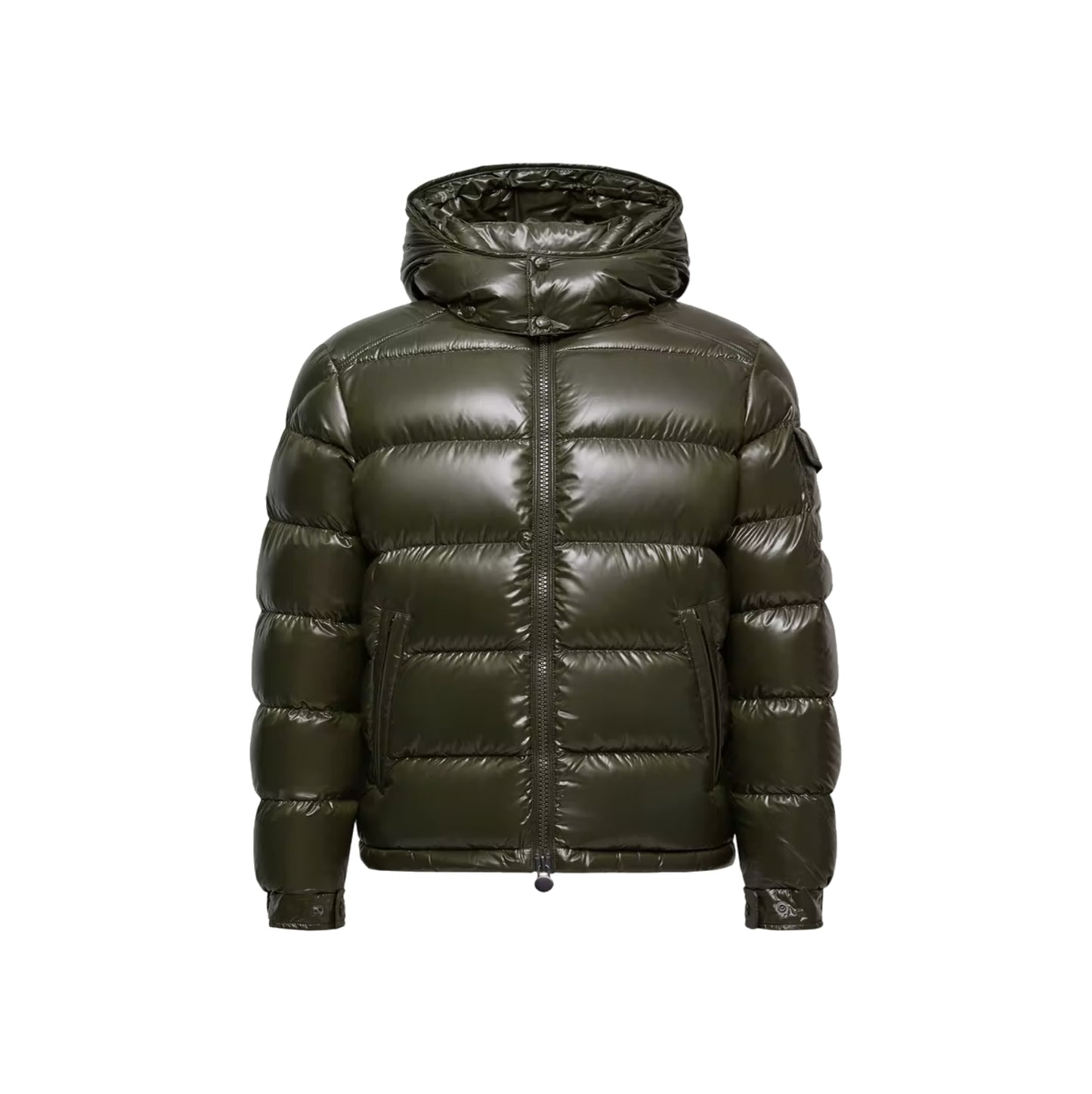 Moncler Maya Hooded Short Down Jacket Olive Green