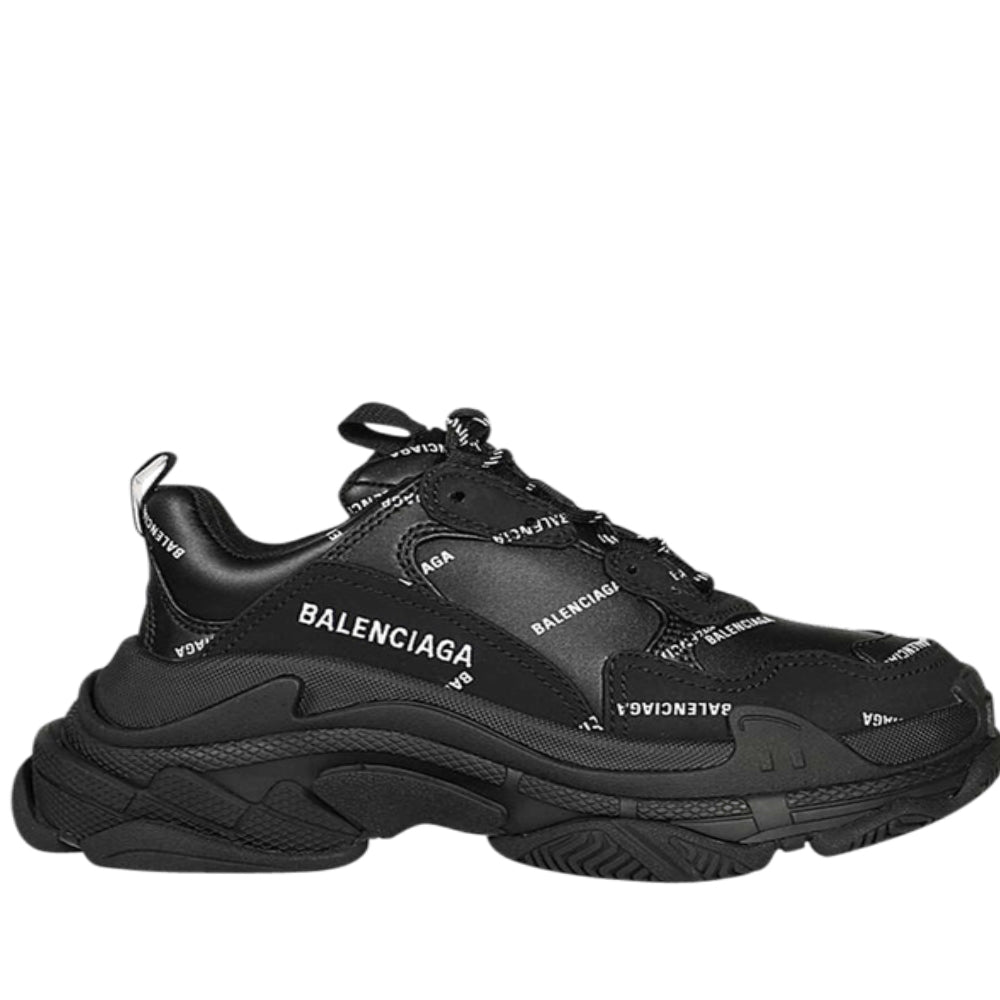 Balenciaga Triple S Allover Logo Black