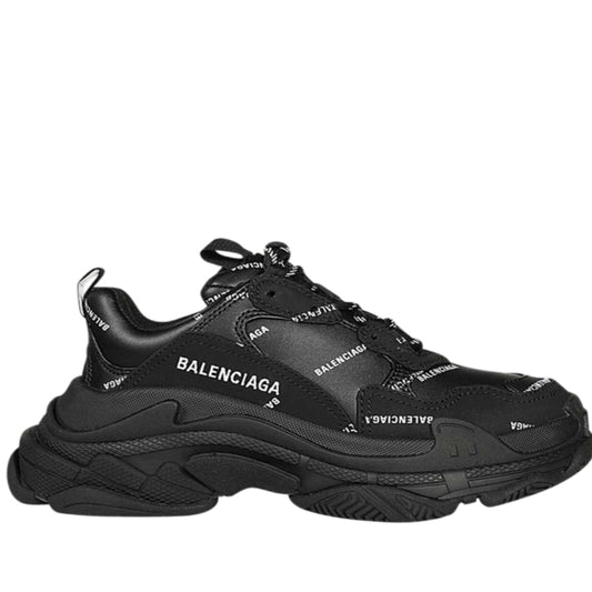 Balenciaga Triple S Allover Logo Black