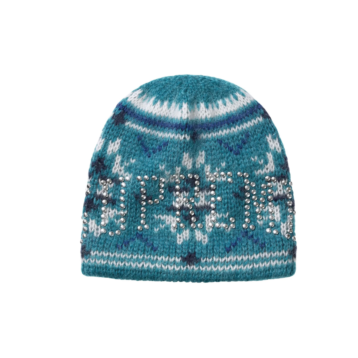 Supreme Studded Fair Isle Beanie Blue
