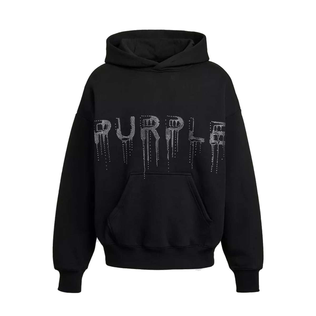 Purple Brand Embellished Drip Logo Hooded Sweatshirt