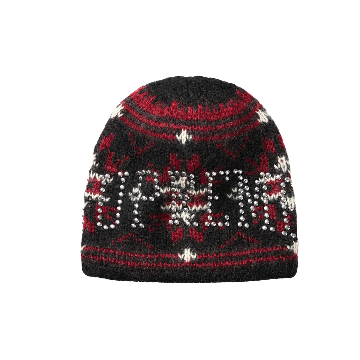 Supreme Studded Fair Isle Beanie Black