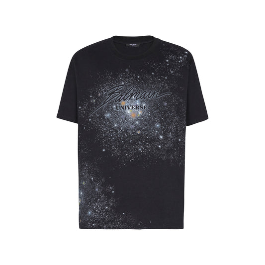 Balmain Universe Logo & Stars S/S T-Shirt Black